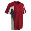 Champro Relief V-Neck Polyester Jersey, Youth X-Large, Scarlet,Graphite,White view 1