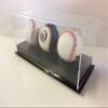 Baseball Acrylic Three Ball Display Case with Black Base UV Filitering MLB view 2