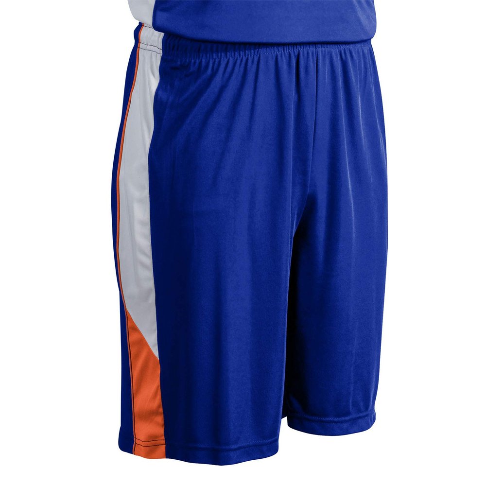 Champro Rebel Polyester Basketball Short, Youth Large, Royal, Orange, White