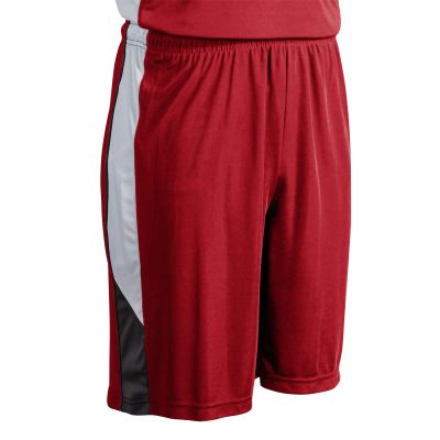 Champro Rebel Polyester Basketball Short, Youth X-Small, Scarlet, Black, White