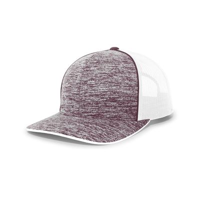 Aggressive Heather Trucker Snapback Cap Maroon Heather/White/Maroon Heather OS