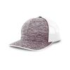 Aggressive Heather Trucker Snapback Cap Maroon Heather/White/Maroon Heather OS view 1