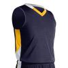 Champro Rebel Polyester Basketball Jersey, Youth X-Small, Navy, Gold, White view 1