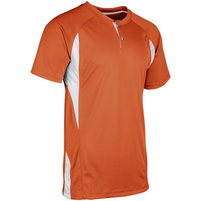 Champro Wild Card 2 Button Polyester Baseball/Softball Jersey, Adult 2X-Large, Orange,White