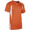 Champro Wild Card 2 Button Polyester Baseball/Softball Jersey, Adult 2X-Large, Orange,White view 1
