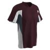 Champro Men's Standard Relief V-Neck Baseball Jersey, Maroon,Graphite,White, Adult Small view 1