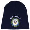 8" US Navy Emblem USN Seal Crest Navy Blue Embroidered Beanie Skull Cap view 2