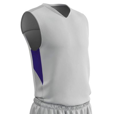 Champro Charge Polyester Basketball Jersey, Youth Small, White, Purple