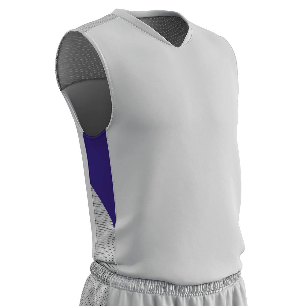 Champro Charge Polyester Basketball Jersey, Youth Small, White, Purple