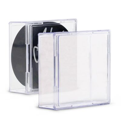 BCW Hockey Puck Display Case  Crystal Clear Stackable Puck Holder with 2-Piece Snap Design | Regulation Hockey Puck Case Display - 2 ct