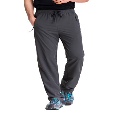 TRAILSIDE SUPPLY CO. Mens Lightweight Track Pants,Stretchy Pants with Zipper Pockets,Loose Fit, Charcoal, M