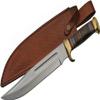 SZCO Full Tang Bowie Knife 11 Inch - Pocket Knifes with Stainless Steel Blade, Wood Handle & Leather Stacked Sheath - Camping Knife for Hiking, Camping - Skinning knife for Men view 1