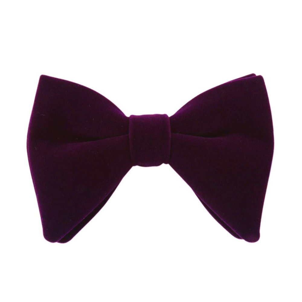 Lovacely Mens Oversized Velvet Bow Tie Solid Color Formal Tuxedo Pre-Tied Big Bowtie 220508