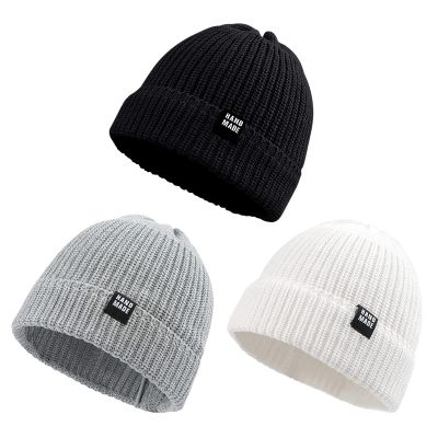 JANGANNSA Simple Knitted Baby Beanie Hip-Hop Boys Winter Hat Toddler Kids Bonnet for Girls 0-5Y (Black+Light Gray+White, S)