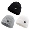 JANGANNSA Simple Knitted Baby Beanie Hip-Hop Boys Winter Hat Toddler Kids Bonnet for Girls 0-5Y (Black+Light Gray+White, S) view 1