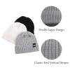 JANGANNSA Simple Knitted Baby Beanie Hip-Hop Boys Winter Hat Toddler Kids Bonnet for Girls 0-5Y (Black+Light Gray+White, S) view 3