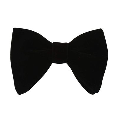 Lovacely Mens Oversized Velvet Bow Tie Solid Color Formal Tuxedo Pre-Tied Big Bowtie 220506