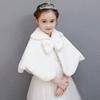 LeJulyeekay Girls Princess Faux Fur Flower Girl Bolero Shrug Party Wedding Capelet Dress Up view 4