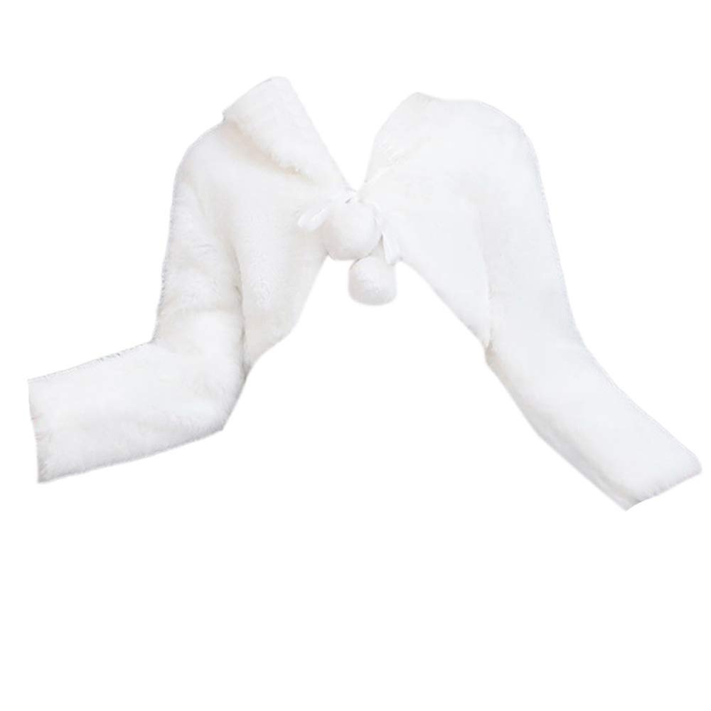 LeJulyeekay Blue Flower Girl Fur Wraps Cape Kids First Communion Fur Capelet for Girls