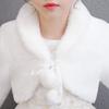 LeJulyeekay Blue Flower Girl Fur Wraps Cape Kids First Communion Fur Capelet for Girls view 2