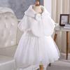 LeJulyeekay Girls Princess Faux Fur Wrap Shawl Flower Girls Bolero Shrug Princess Party Cape view 2