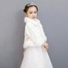 Flower Girl Cape Princess Faux Fur Bolero Shrug Shoulder Cape Shawl Wrap Capelet view 4