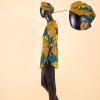 Dashiki for Women Ankara Shirt Tops with Turban Headwrap Earrings + Bracelet Four Pieces Set 713 Half Sleeves 2XL/US16 view 3