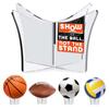 Basketball Stand Display & Holder  Non-Slip Mount Soccer Ball Stand Display with Acrylic Design for Sports Memorabilia & Trophy Showcase  Fits Basketball, Football, Volleyball, Rugby & Room Decor view 1