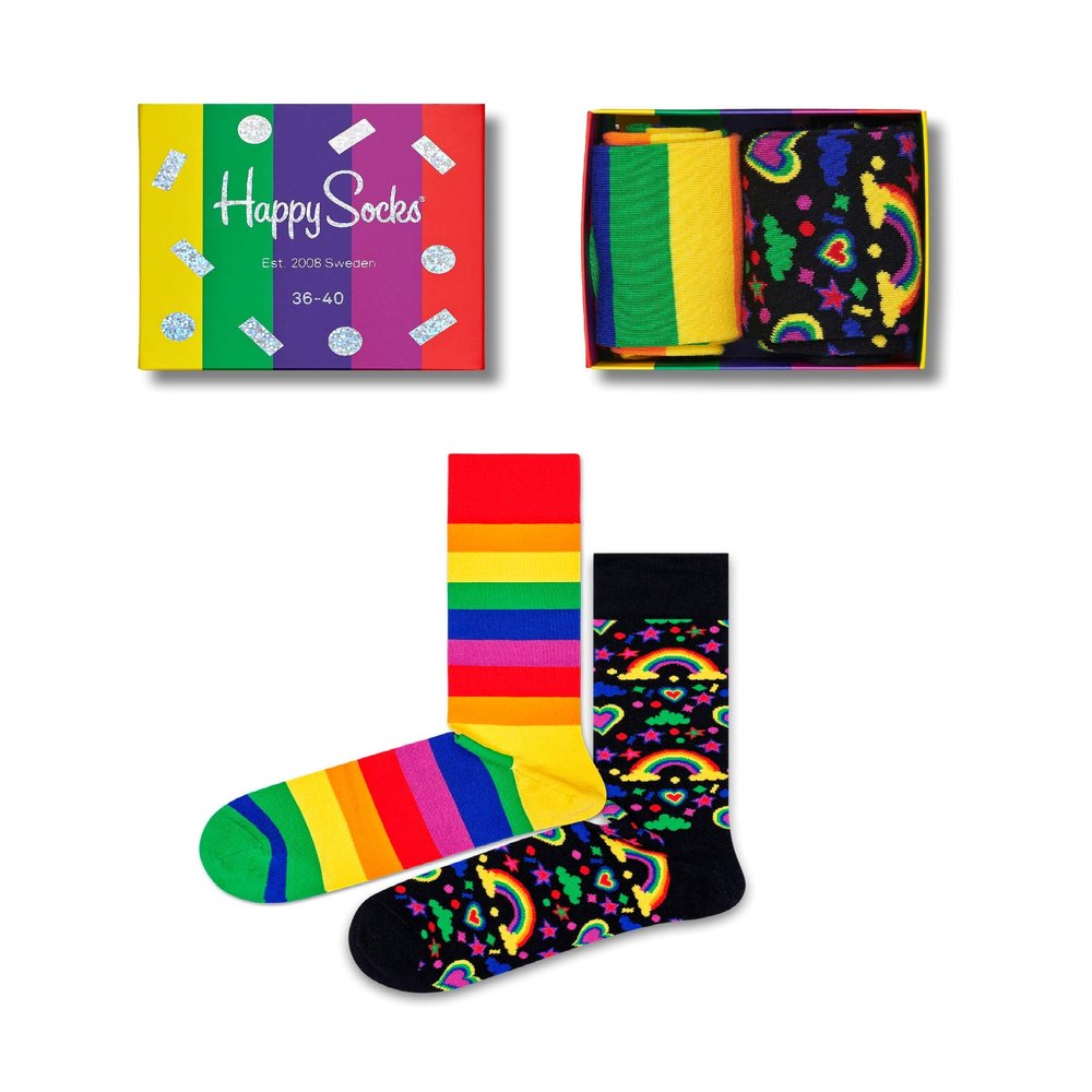 Happy Socks Pride Gift Box Bright Combo Men's Shoe Size 8-12