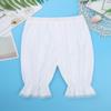 Aislor Kids Girls Elasticated Waistband Bloomers Loose Lace Trim Pant Casual Daily Wear White 8 Years view 2