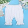 Aislor Kids Girls Elasticated Waistband Bloomers Loose Lace Trim Pant Casual Daily Wear White 8 Years view 3