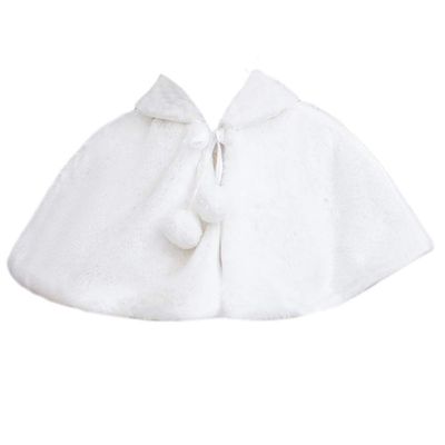 LeJulyeekay Girls Princess Faux Fur Wrap Shawl Flower Girls Bolero Shrug Princess Party Cape
