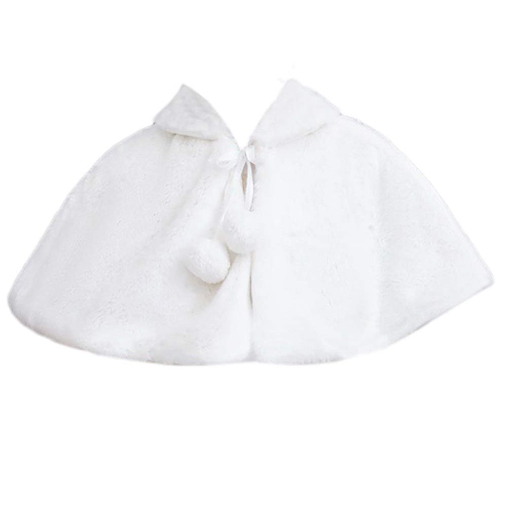LeJulyeekay Girls Princess Faux Fur Wrap Shawl Flower Girls Bolero Shrug Princess Party Cape