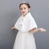 LeJulyeekay Girls Princess Faux Fur Wrap Shawl Flower Girls Bolero Shrug Princess Party Cape view 2