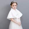 LeJulyeekay Girls Princess Faux Fur Wrap Shawl Flower Girls Bolero Shrug Princess Party Cape view 4
