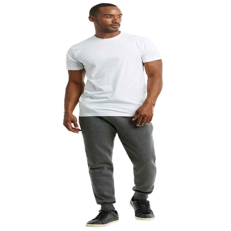 Knocker Men's Heavy Fabric Cotton Blend Fleece Jogger Pants (XL, Charcoal Grey)