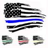 23 Colors / 3 Sizes Thin Line American Flag Tattered Distressed Decal Sticker for Car Truck Cup Reflective Options view 1