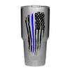 23 Colors / 3 Sizes Thin Line American Flag Tattered Distressed Decal Sticker for Car Truck Cup Reflective Options view 2