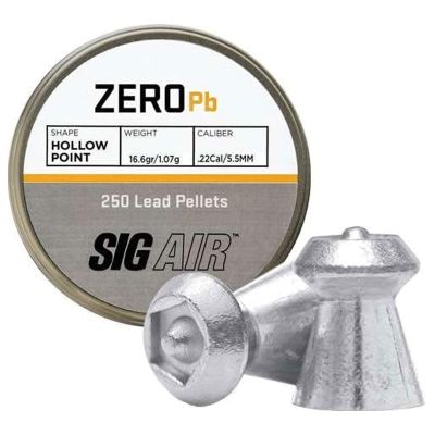 SIG Sauer Zero Pellets, 22 Cal, 16.6 Grains, Hollowpoint, 250 ct