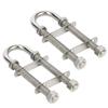 Amarine Made Pair of Stainless Steel Marine Boat Stern Bow Eye Tie Down U Bolt (Silver, 1/2" Dia - 2-1/2" Thread Lenght) view 1