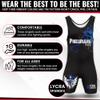 4 Time All American Sublimated Wrestling Singlet  Stitched & Durable Mens Singlet  Singlet for Wrestling, MMA & Powerlifting Wrestling Singlet Youth Boys (Phil 4:13 Blue, XXXS/YM 41-50 lbs.) view 2