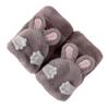 1 Pair Winter Gloves Warm Lining Flip Mittens Cute Rabbit Ear Cozy Fingerless Winter Gloves, Grey view 1
