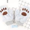 1 Pair Cute Cat Paw Gloves Plush Warm Gloves Mittens Winter Accessories for Women Girls, Grey view 2