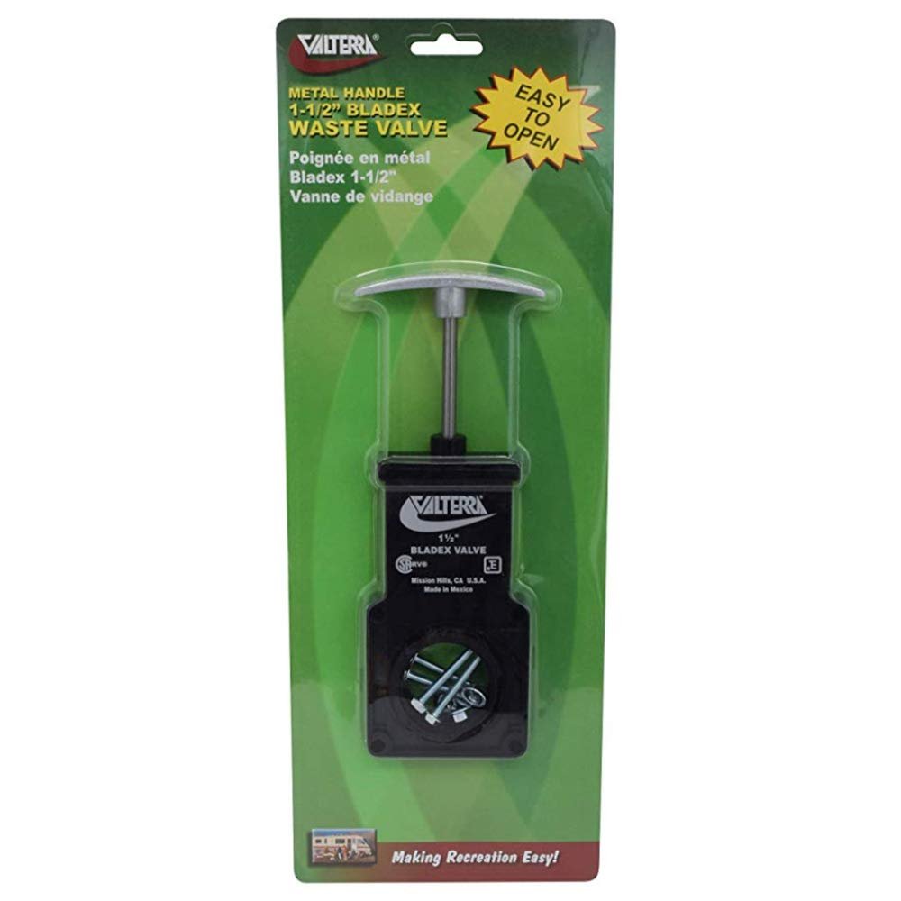 Valterra Black 1-1/2" T1001VPM Bladex Waste Valve with Metal Handle-1-1/2(3 Pack)