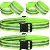 Hotop 6 Pieces Reflective Band Strap Safety Reflective Glow PT Belt High Visibility Waist Belt for Arm, Wrist, Ankle, Leg Running Cycling Walking Marathon(Green) view 1