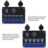 FXC Waterproof Marine Boat Rocker Switch Aluminum Panel 5 Gang with Dual USB Slot Socket 3.1A + Volt Meter Blue LED Light for Car Rv Vehicles Truck (KG0149-5B Blue) view 2