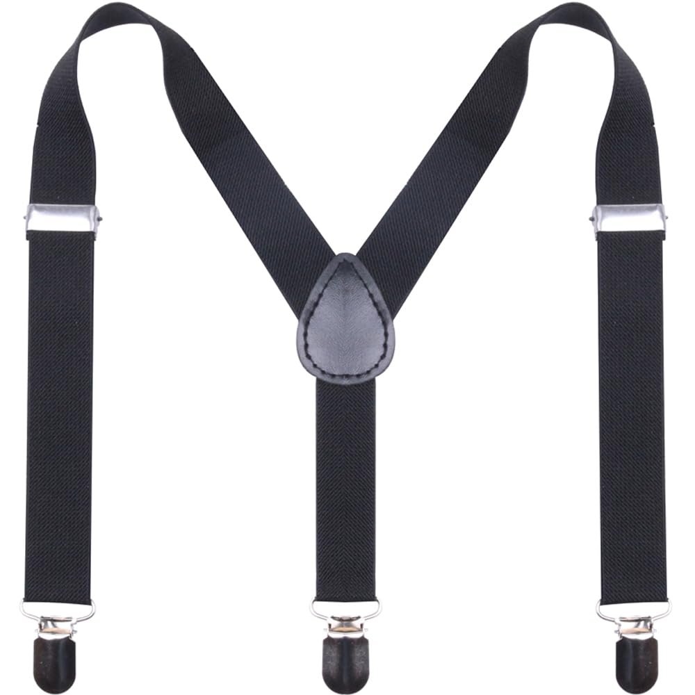 GUCHOL Suspenders for Kids,Toddler - Adjustable Elastic Suspender for Baby,Boys,Girls,Suitable for 1 to 6 old (Black)