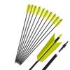 AMEYXGS 6/12 Pcs 30 Inch Archery Carbon Arrows Target Practice Spine 500 Flu Flu Arrows Small Game Arrows 4 Feathers Fletching with 100 Grain Judo Arrowheads for Practice Targeting (Yellow, 12 pcs) view 1