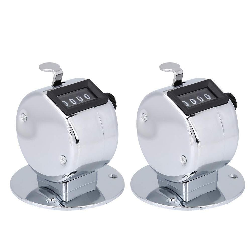 Bnineteenteam 2pcs Hand Tally Counters, 4 Digit Mechanical Palm Counter Handheld Number Click Counter Tally Clicker Counter for Sports Games Golf Judgment, Timing, Step -by -Step Appliances