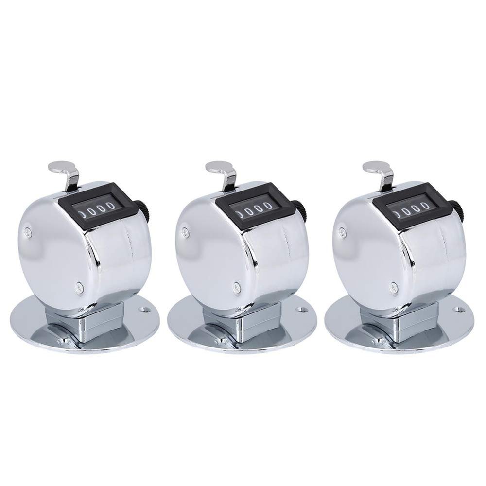 Bnineteenteam 3pcs Hand Tally Counters, 4 Digit Mechanical Palm Counter Handheld Number Click Counter Tally Clicker Counter for Sports Games Golf Judgment, Timing, Step -by -Step Appliances